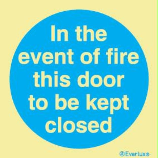 Mandatory, Fire and Watertight door sign, photolum